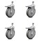 Service Caster 6 Inch Gray Polyurethane Swivel 1/2 Inch Stem Caster Set with Total Lock Brake SCC-TSTTL20S614-PPUB-121315-4 - alternate 1
